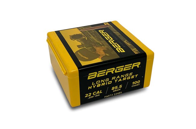 Berger Bullets - 22 Caliber - 85.5 Grain - Long Range Hybrid Target - (100)